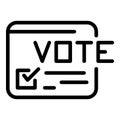 Election list icon outline vector. Vote poll