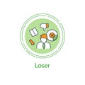 Election loser concept line icon