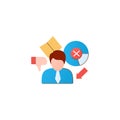 Election loser flat icon