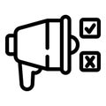 Election megaphone icon outline vector. Vote poll