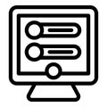 Election monitor icon outline vector. Vote poll