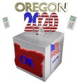 Election 2020 Oregon box 3D illustration