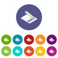 Election paper icons set vector color