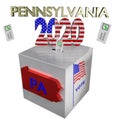 Election 2020 Pennsylvania box 3D illustration