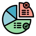 Election pie chart icon vector flat