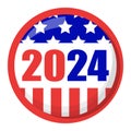 Election pin, national campaign vector isolated Royalty Free Stock Photo