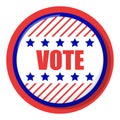 Election pin, national campaign vector isolated Royalty Free Stock Photo