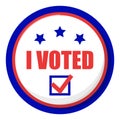 Election pin with phrase I voted Royalty Free Stock Photo