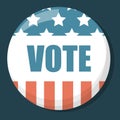 Election pin vector isolated. Vote for president Royalty Free Stock Photo