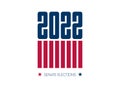 Election Poster inviting to vote. Banner for the United States Senate elections in 2022. Vector flyer