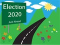 Election 2020 roadside sign illustration Royalty Free Stock Photo