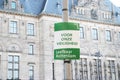 Election sign of the Leefbaar party with the city hall on background on the Coolsingel in Rotterdam the Netherlands.