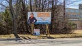 Election signs of NDP PEI for the provincial election 2019 in Charlottetown, Canada