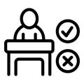 Election speaker icon outline vector. Vote box
