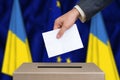Election in Ukraine - voting at the ballot box Royalty Free Stock Photo