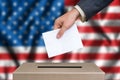 Election in United States of America - voting at the ballot box Royalty Free Stock Photo