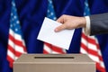 Election in United States of America - voting at the ballot box Royalty Free Stock Photo