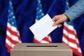 Election in United States of America - voting at the ballot box Royalty Free Stock Photo