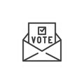 Election vote line icon