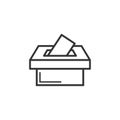 Election voter box icon in flat style. Ballot suggestion vector