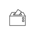 Election voter box icon in flat style. Ballot suggestion vector