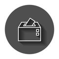 Election voter box icon in flat style. Ballot suggestion vector