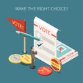 Election Voting Isometric Poster