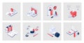 Election and voting concept of isometric icons in 3d isometry design for web. Royalty Free Stock Photo