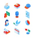 Election and voting - modern colorful isometric icons set