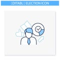 Election winner line icon