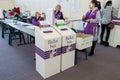 Election workers at an Australian polling booth.
