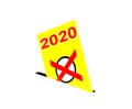 Election 2020 - Yellow isolated envelope with ballot box
