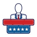 Electioncandidateatpodium. Vector illustration decorative design Royalty Free Stock Photo