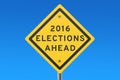 Elections 2016 ahead road sign Royalty Free Stock Photo