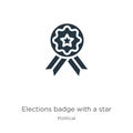 Elections badge with a star icon vector. Trendy flat elections badge with a star icon from political collection isolated on white Royalty Free Stock Photo