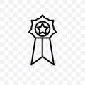 Elections badge with a star vector linear icon isolated on transparent background, Elections badge with a star transparency concep