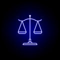 Elections balance Libra icon in neon style. Signs and symbols can be used for web, logo, mobile app, UI, UX