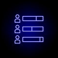 Elections bar chart icon in neon style. Signs and symbols can be used for web, logo, mobile app, UI, UX