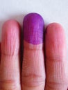 Elections. blue fingers Royalty Free Stock Photo