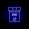 Elections calendar icon in neon style. Signs and symbols can be used for web, logo, mobile app, UI, UX