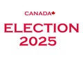 Elections Canada 2025 Voting with red maple leaf on white background Royalty Free Stock Photo