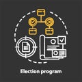 Elections chalk concept icon. Election program idea. Voting, referendum, public opinion and choice, plan of action