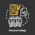 Elections chalk concept icon. Electoral college idea. Voting, choosing from political candidates, parties. Electorate