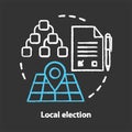 Elections chalk concept icon. Local election idea. Electorate voting, choosing from political candidates, parties. Mayor