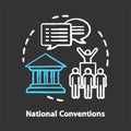 Elections chalk concept icon. Organised national conventions idea. Supporter, the voting public gathering. Social