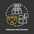 Elections chalk concept icon. Primaries and caucuses voting day idea. Official, governmental election and organised