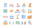 Elections color icons set