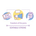 Elections concept icon. Freedom of press idea thin line illustration. Media expressing opinions freely. Democracy Royalty Free Stock Photo