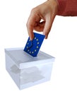 Elections in european union envelope with european flag vote for eu parliament - 3d rendering Royalty Free Stock Photo