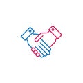 Elections, handshake outline colored icon. Can be used for web, logo, mobile app, UI, UX